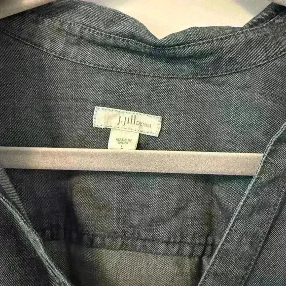 J.Jill Chambray Short-Sleeve Dress Size Large - Picture 2 of 8